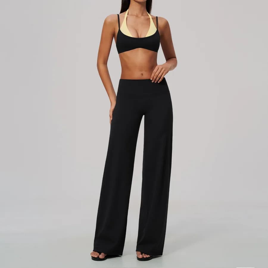 Bra + wide-leg pants